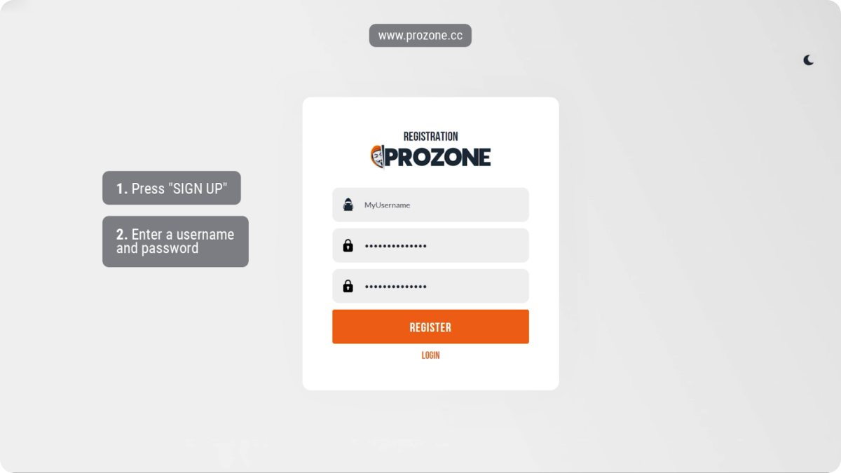 Video instruction: how to register on Prozone